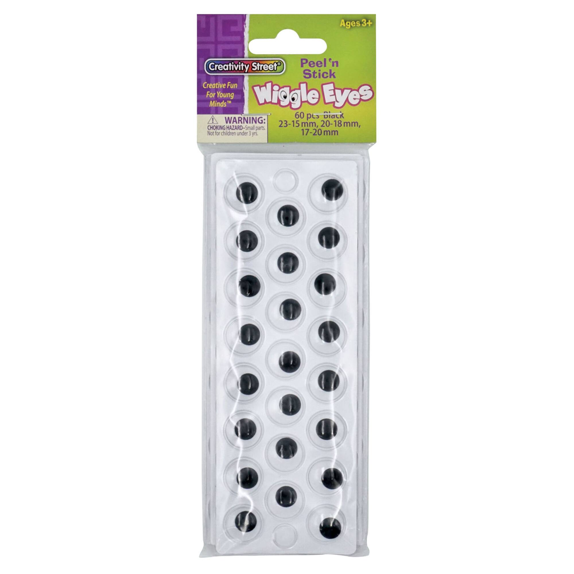 Creativity Street® Peel & Stick Wiggle Eyes on Sheets, Black, 6 Packs of 49